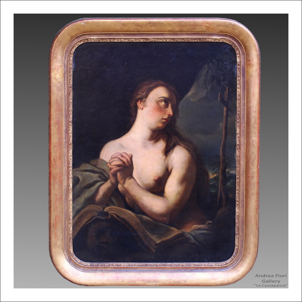 Antico Dipinto Olio su Tela con Cornice dorata - epoca XVIII secolo