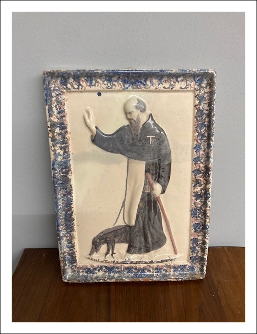 Antica Maiolica Santâ€™ Antonio Padova XVIII sec . mis cm 25 x cm 35 Targa Votiva 
